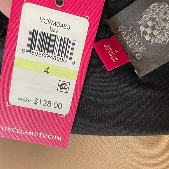 Vince Camuto Sz. 4 3/4 Sleeve Silver Glitter & Black Short Sheath Dress NWT - Picture 6 of 6